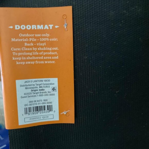 Hide and Eek Boutique Jack o Lantern Door Mat 18x30 - Picture 4 of 5